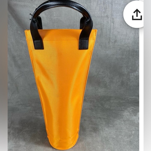 Orange Leather Wine Tote Bag - Picture 2 of 3